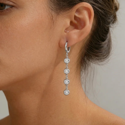 Cercei Crystal Drop Silver