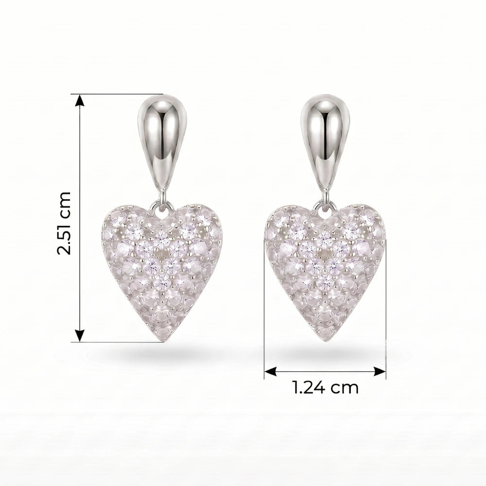 Cercei Crystal Heart Silver