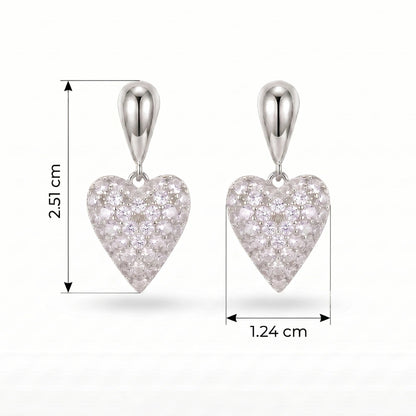 Cercei Crystal Heart Silver