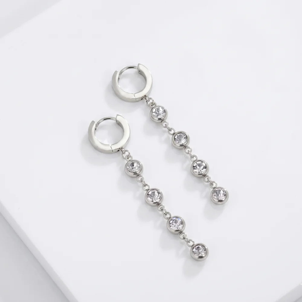Cercei Crystal Drop Silver