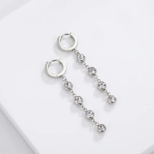 Cercei Crystal Drop Silver
