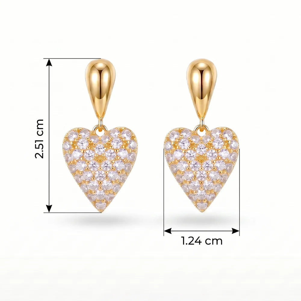 Cercei Crystal Heart Golden