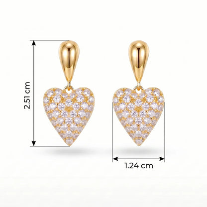 Cercei Crystal Heart Golden