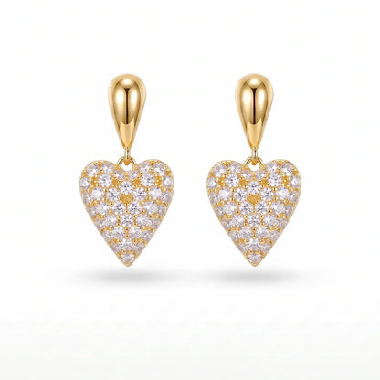 Cercei Crystal Heart Golden