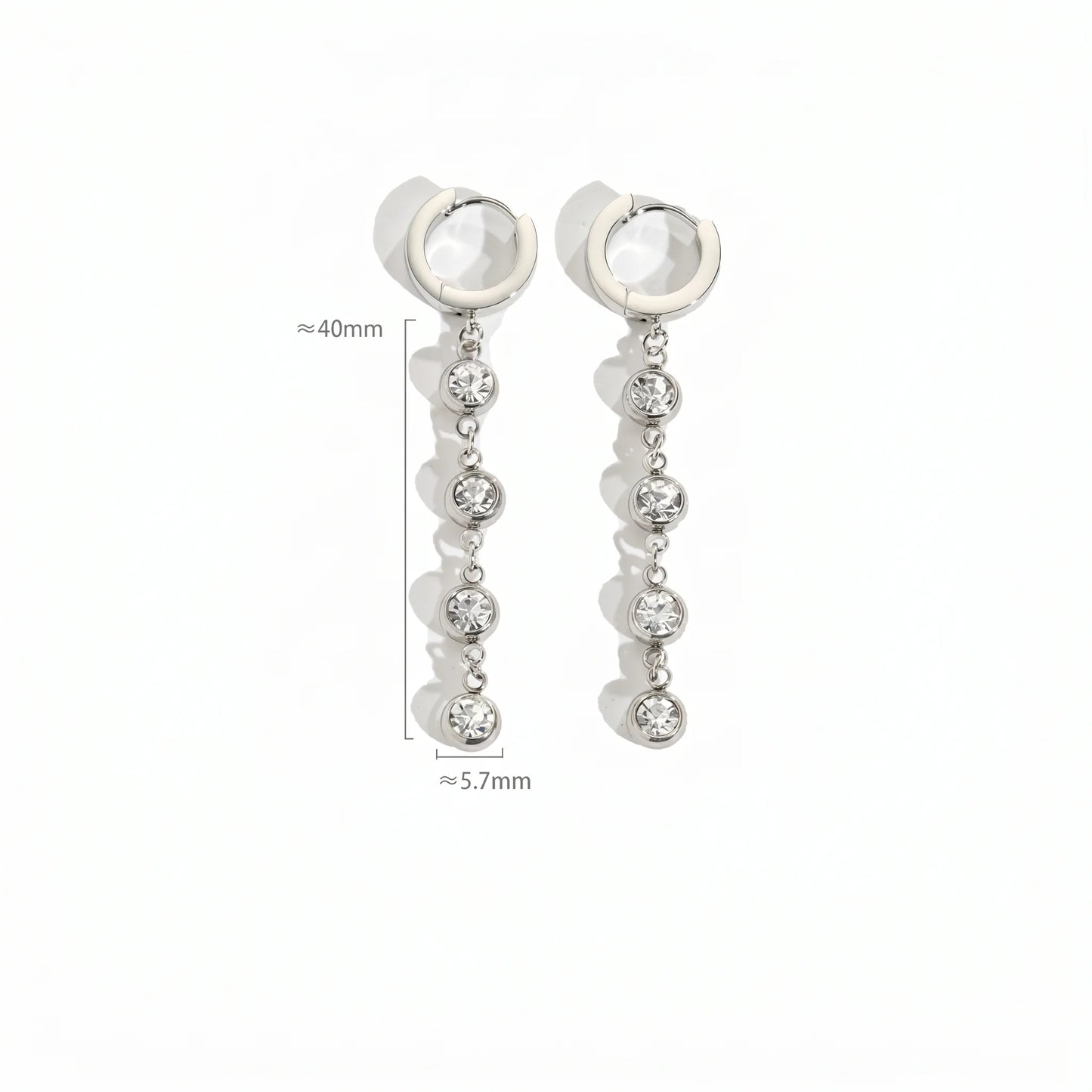 Cercei Crystal Drop Silver