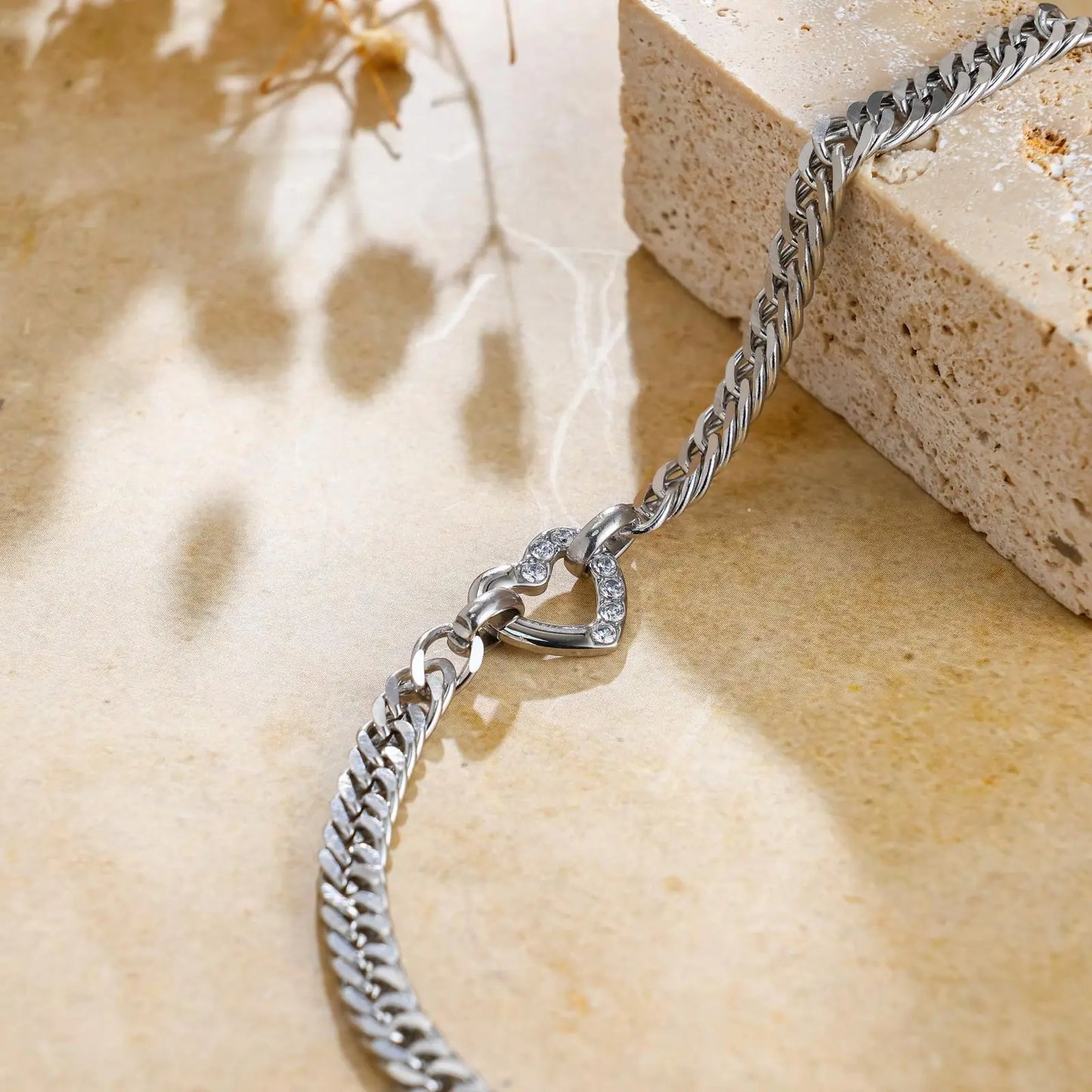 Bratara Crystal Heart Silver