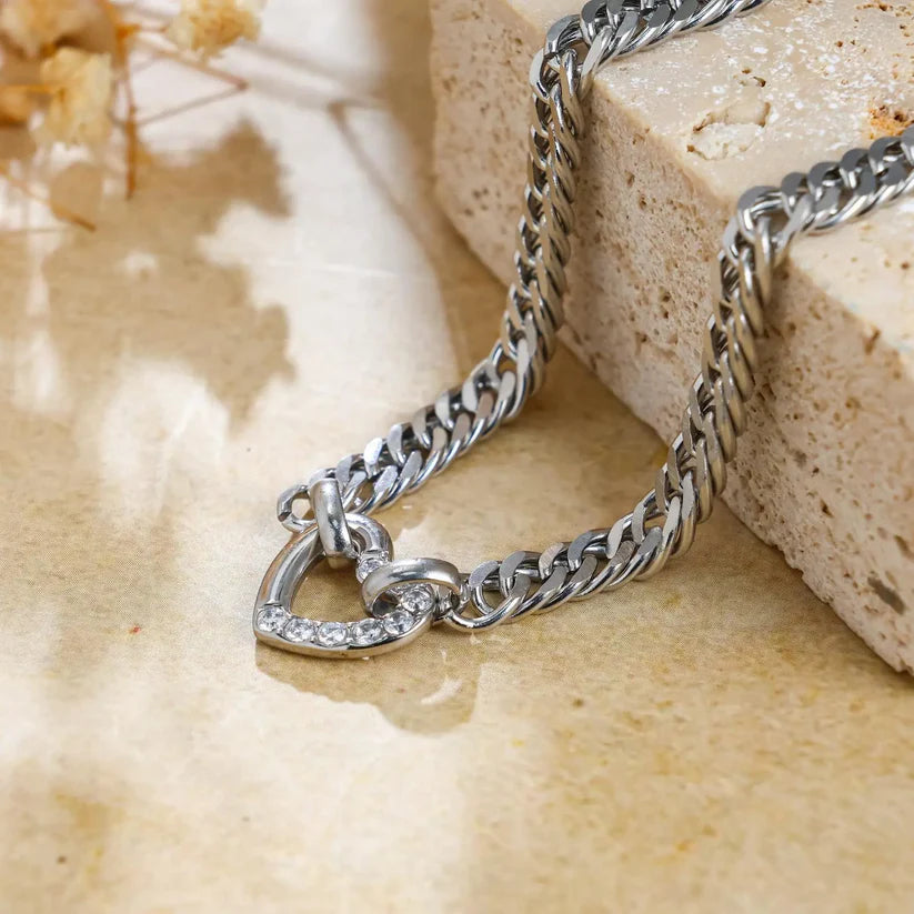 Bratara Crystal Heart Silver