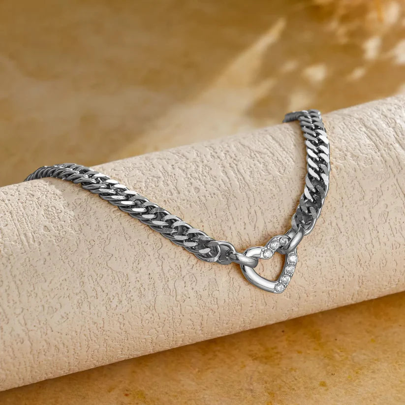 Bratara Crystal Heart Silver