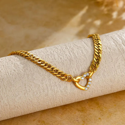 Bratara Crystal Heart Golden