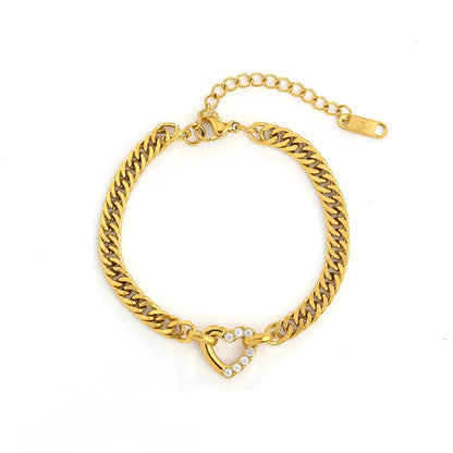 Bratara Crystal Heart Golden