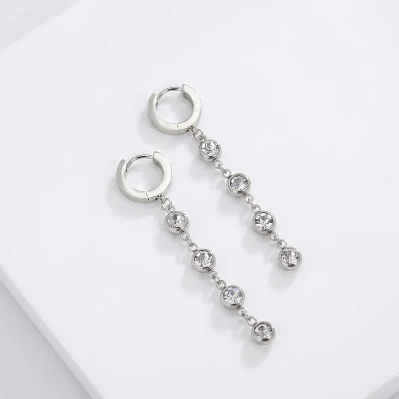 Cercei Crystal Drop Silver