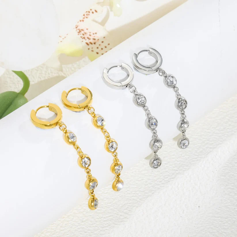 Cercei Crystal Drop Silver