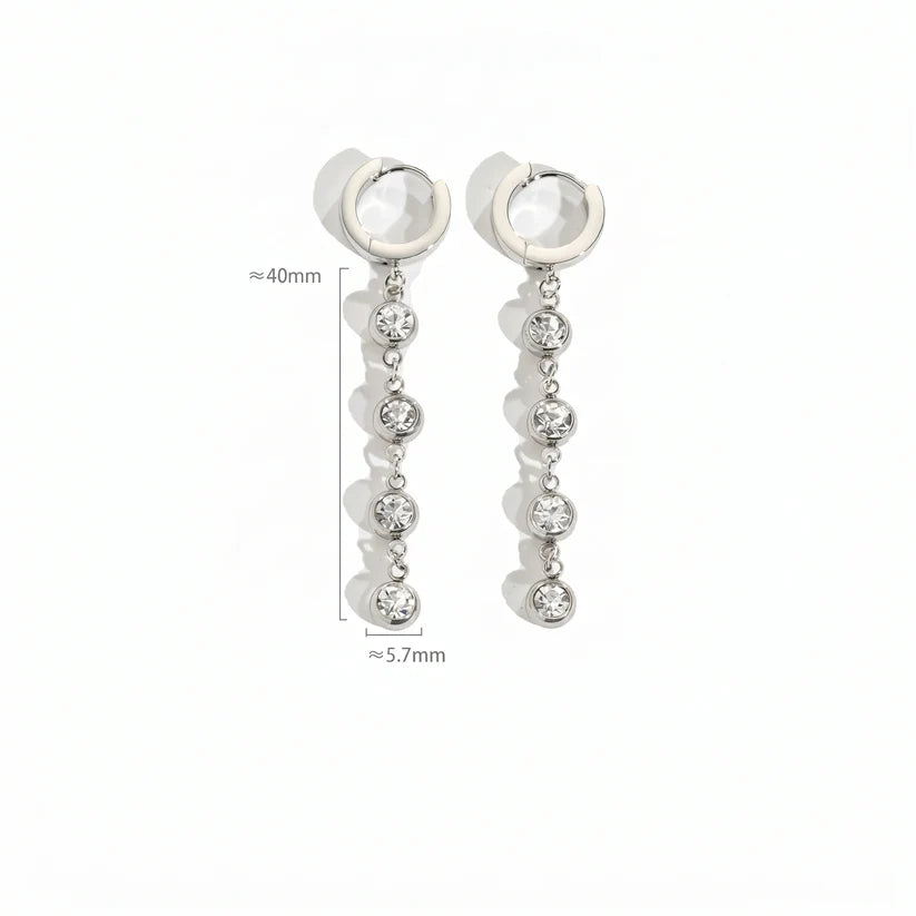 Cercei Crystal Drop Silver