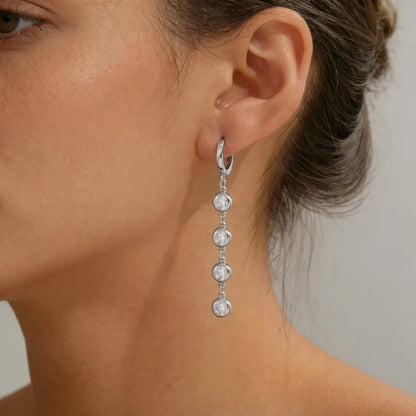 Cercei Crystal Drop Silver