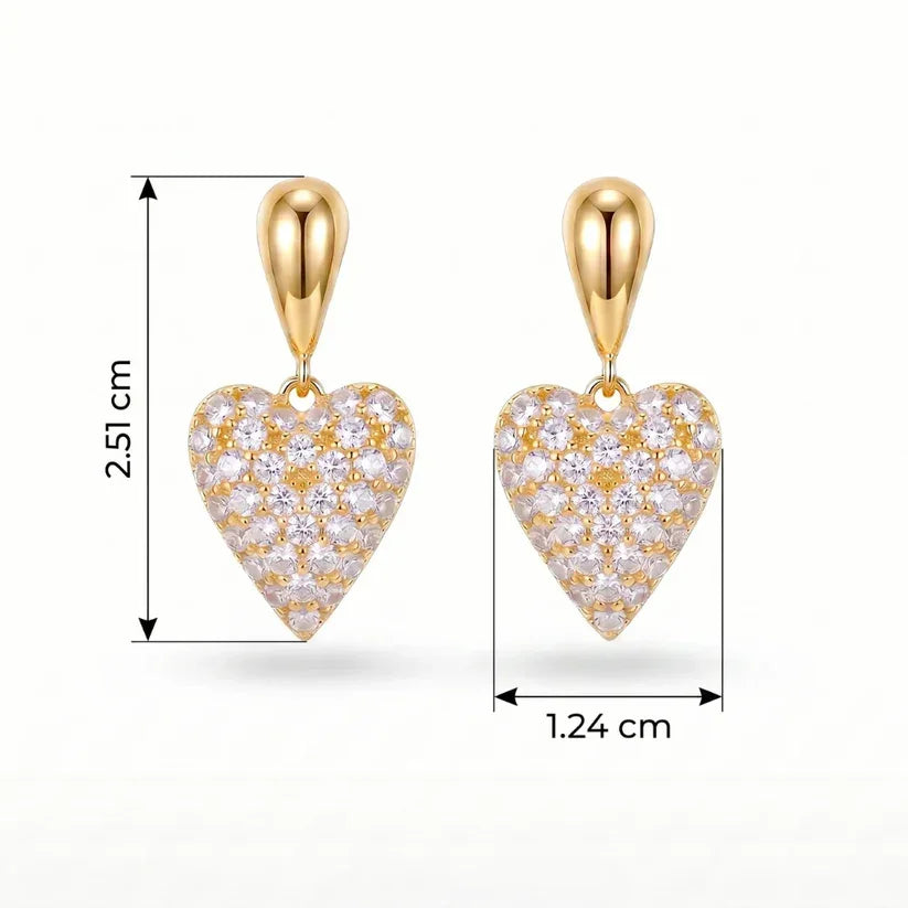 Cercei Crystal Heart Golden