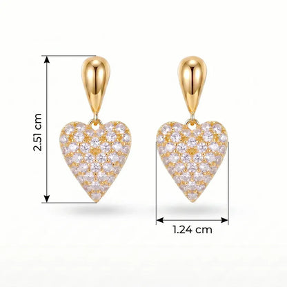 Cercei Crystal Heart Golden