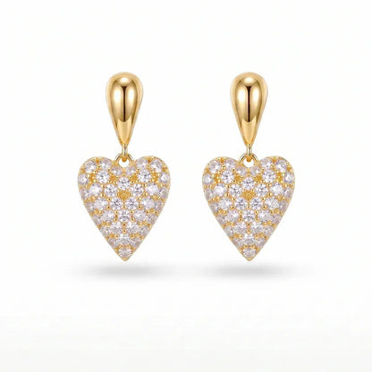 Cercei Crystal Heart Golden