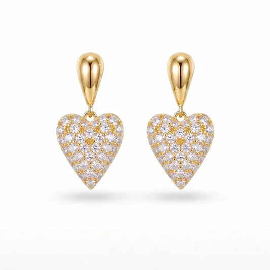 Cercei Crystal Heart Golden