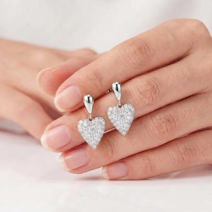 Cercei Crystal Heart Silver