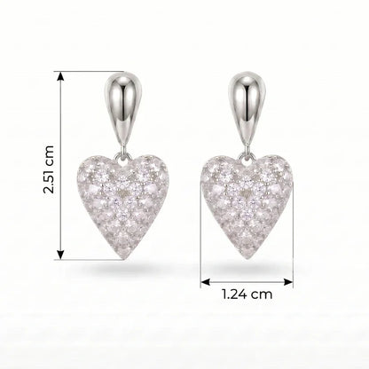 Cercei Crystal Heart Silver